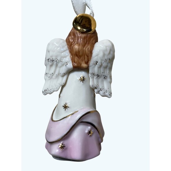 Lenox "Believe" Porcelain Angel Christmas Ornament White & Pink - Picture 10 of 10